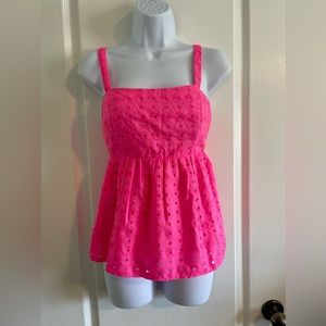 Lilly Pulitzer size 2 hot pink tie back top. worn once